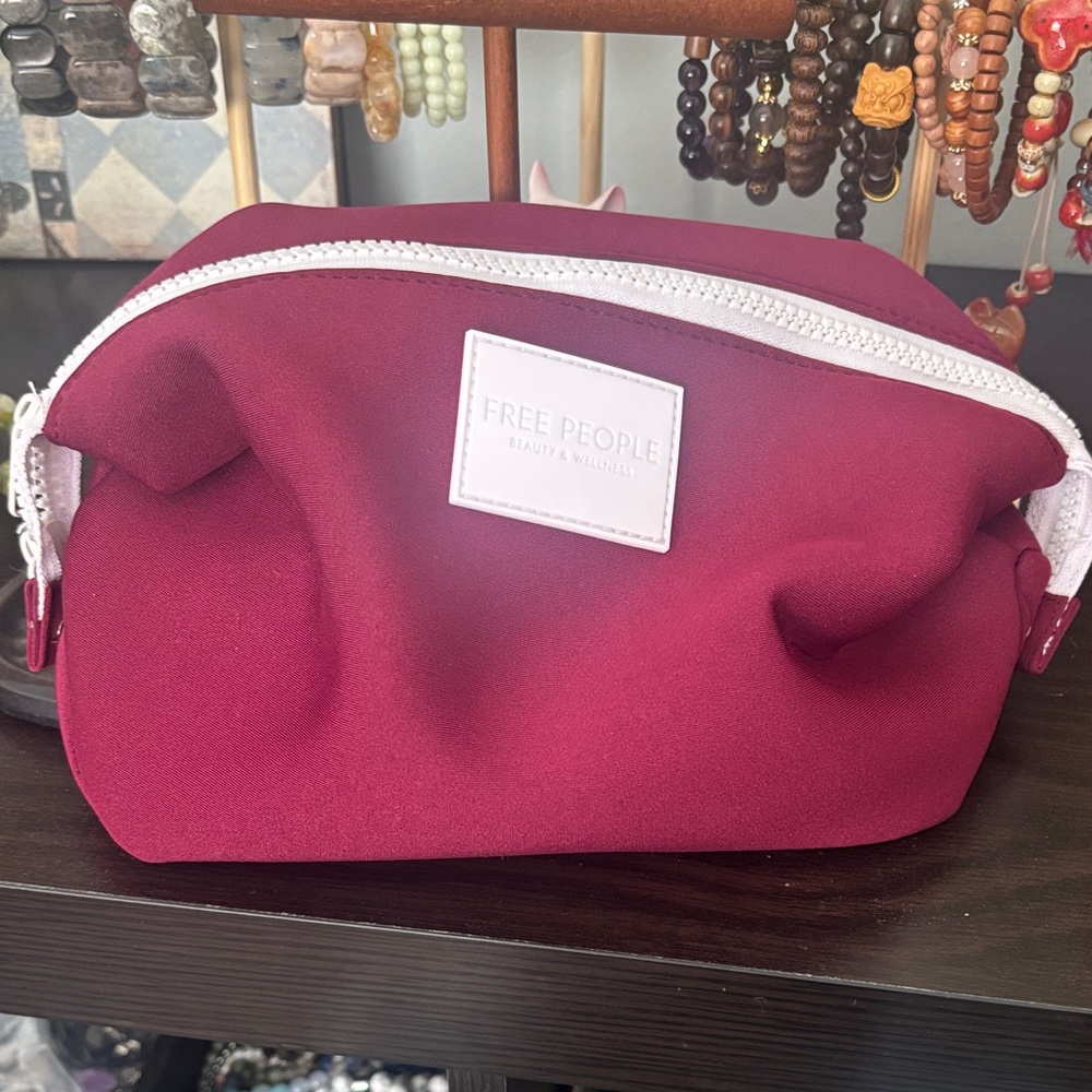 Free People Deep Red Cosmetic Bag